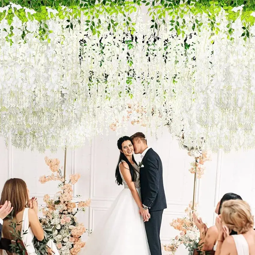 Artificial Vine Home festival Wedding Celebration Hotel Festival Party Outdoor Garden Wall Wreath DIY Gift Box stage Decoration image 4