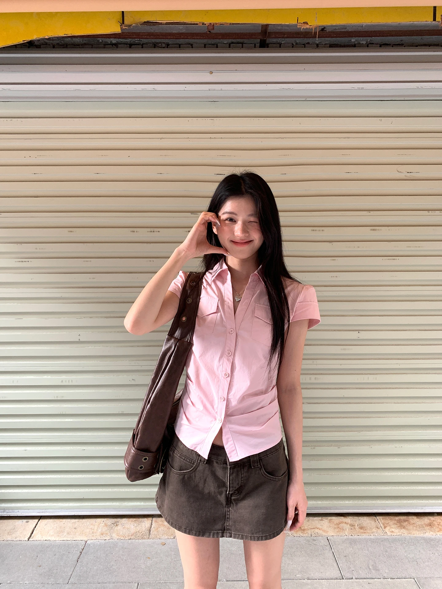 

Pink Slim Fit ort Sve irt for Women Important Ocns Top Summer New Arrival G Sle Commute Sle Cotton Polyeste...