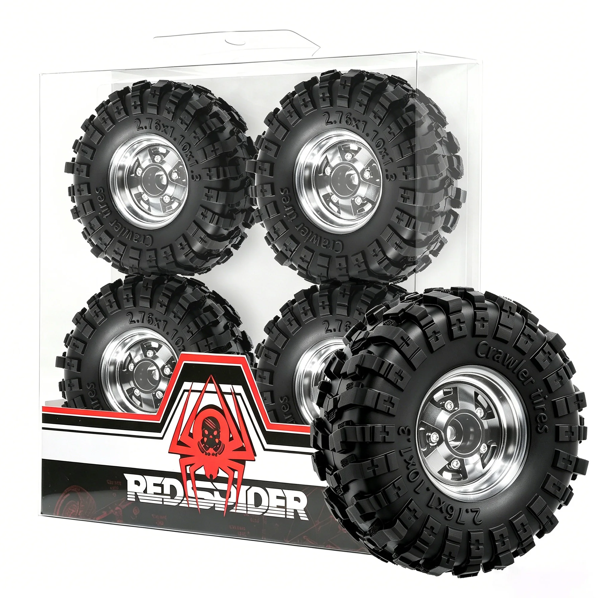 

Rc 1.3 Beadlock Wheel & Tires Set 1.3 Wheels Hex 7mm for 1/18 1/24 RC Crawler Car Axial TRX4M SCX24 Upgrade 4pcs