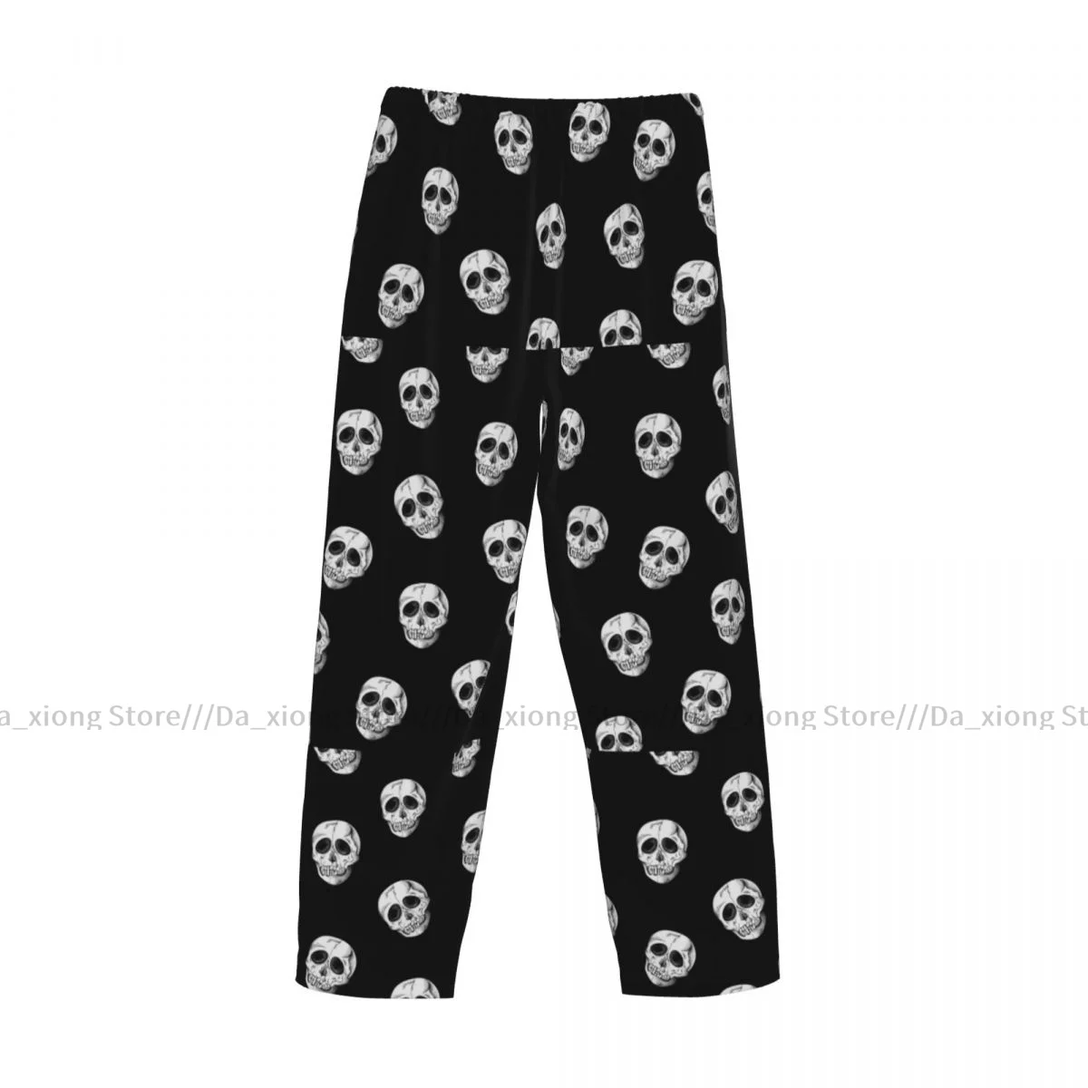 Men\'s Sleepwear Loose Sleep Pants Pajamas Vintage Skull Long Lounge Bottoms Casual Homewear