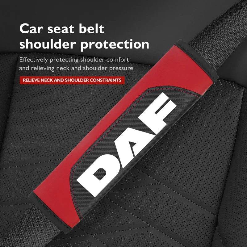 For DAF 1/2pcs Car Safety Belt Shoulder Cover Seat Belt Protection Pad XF 95 105 CF LF VAN CF XG 106XF CF85 Truck view 3