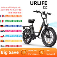 URLIFE E20 Electric Bike For Adults 250W Motor Electric Bike 48V 13AH 20 Inch Tires City Commuter Electric Bike