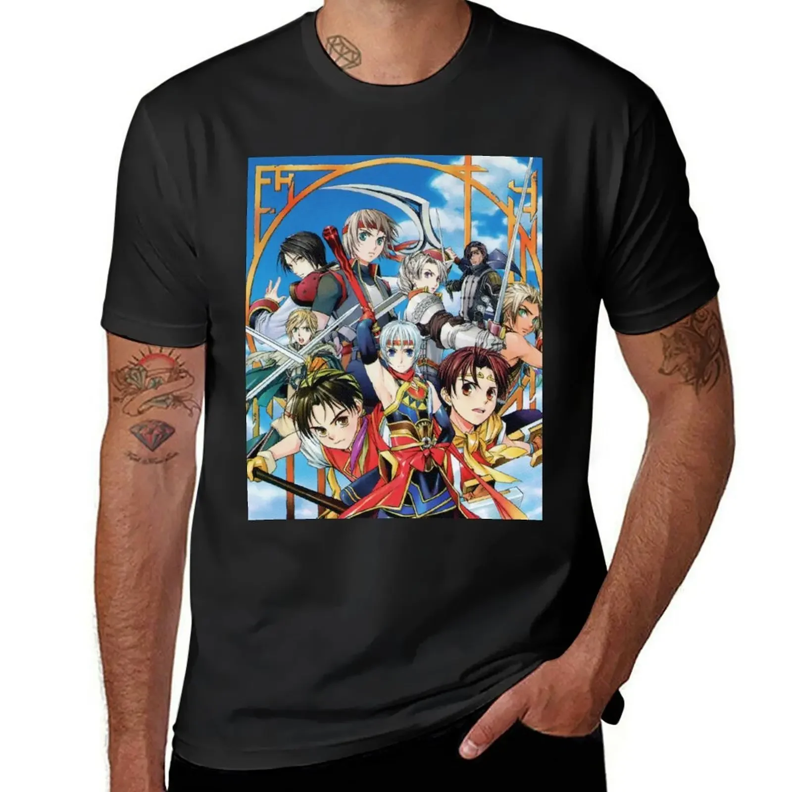 

Suikoden Heroes T-Shirt croswit shirt man summer 2025 anime clothes mens t shirts pack