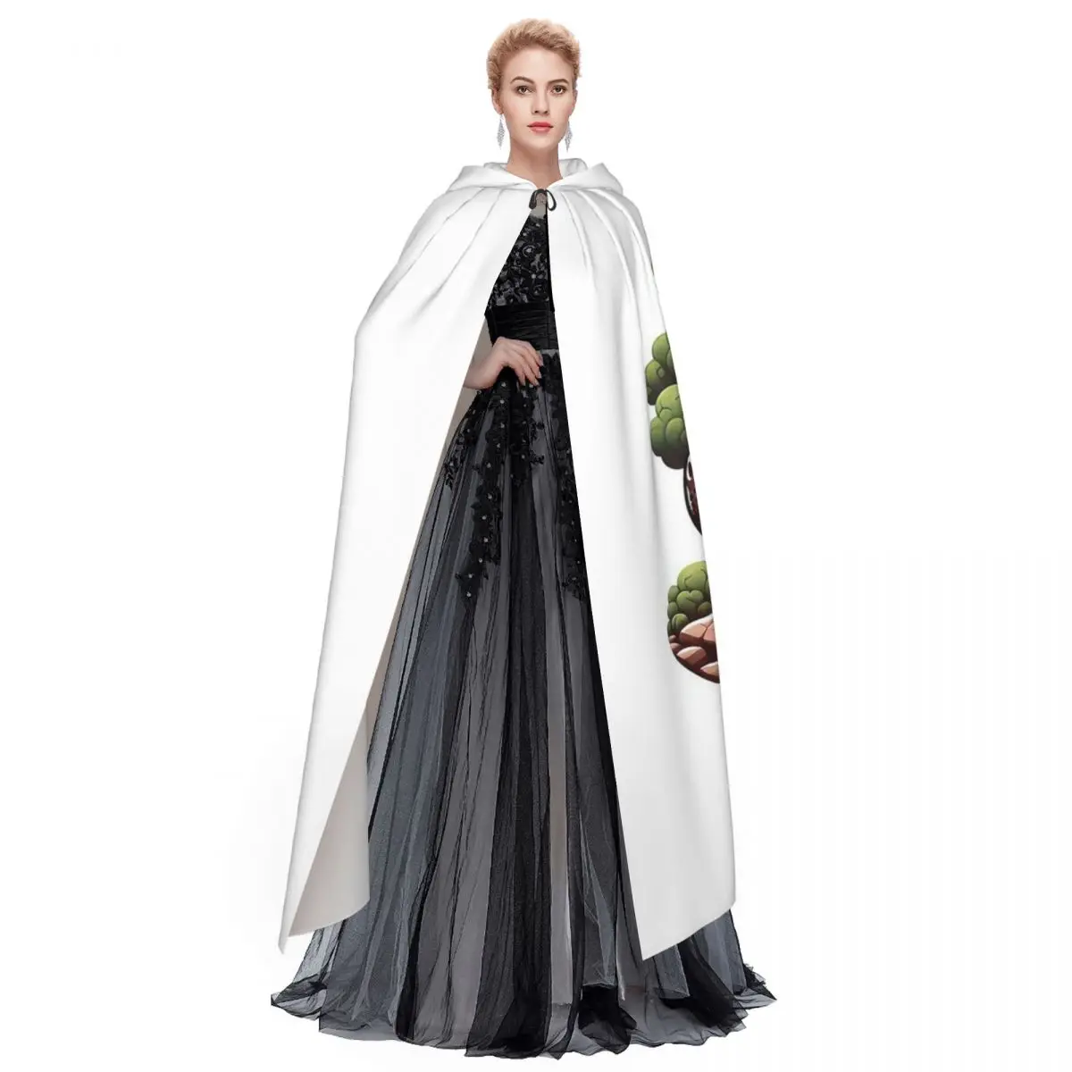 A Pygmy Hippopotamus Strolling By The River Long Hooded Cloak Witch Medieval Costume Cosplay Cape HalloweenCoat Adult Unisex - view 5