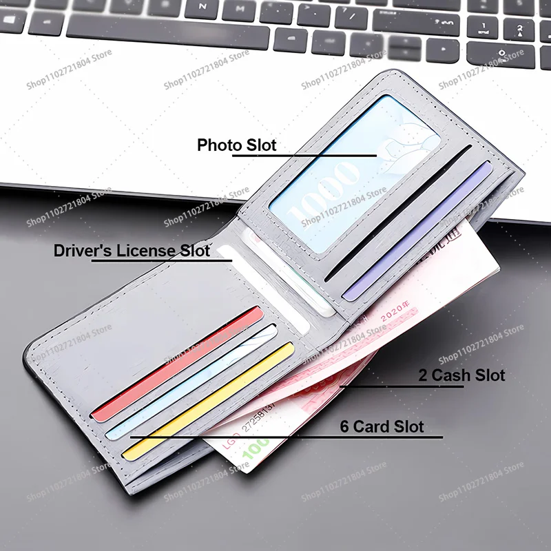 NARUTO Hip Hop Wallet for Men Anime Cartoon Printed Black Credit Card Holder Male Ultra-thin Money Bags Fashion Short Purse Gift
