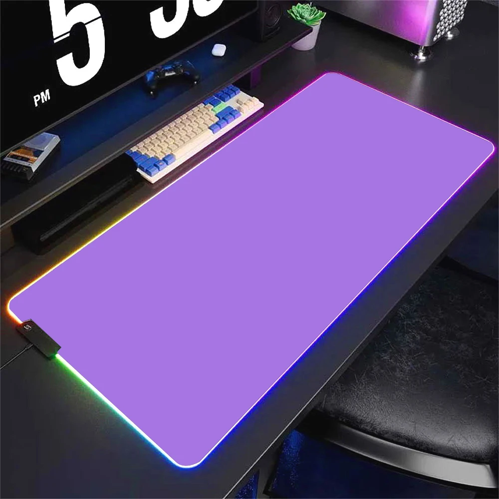 Backlight Xxl Mouse Pad RGB Solid Color Black Mousepad Things for Desk Office Items LED Gamer Setup Decoration Gaming Kawaii Mat