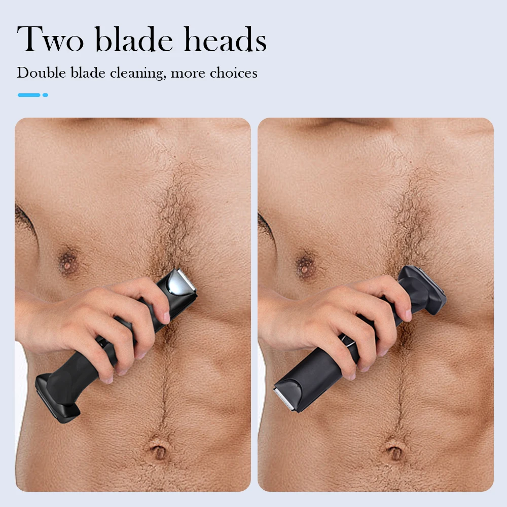 Hot Selling Dual Head Foil Blades Trimmer 2-in-1 Ceramic Beard Shaver Pubic Hair Trimmer with Ball