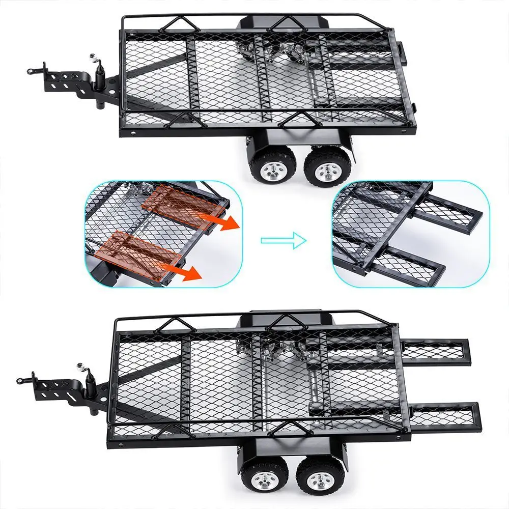 

Metal Simulation Trailer for 1/18 1/24 RC Crawler Car Traxxas TRX4M Defender Bronco AXIAL SCX10 RC4WD D90 FCX24 FCX18 Parts