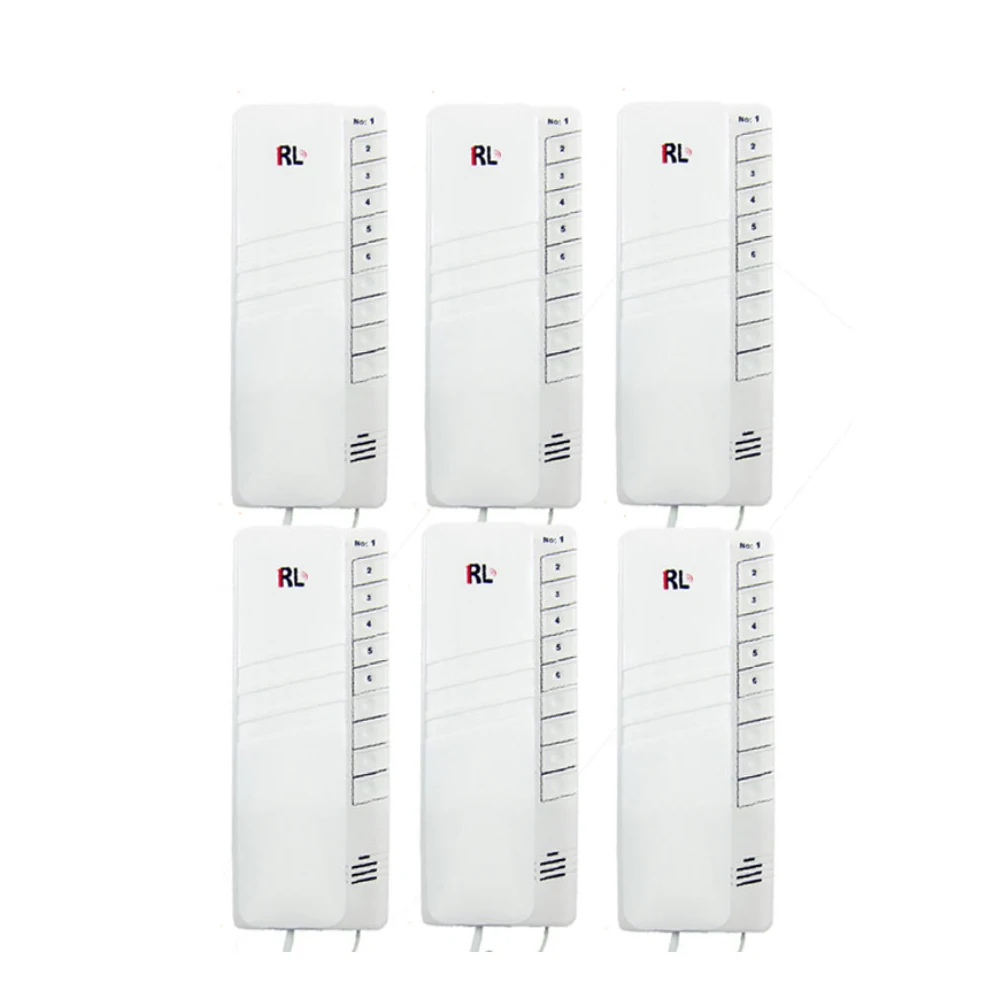 6-way Wired Interphone Home indoor audio 6-way talk intercom system easy installation