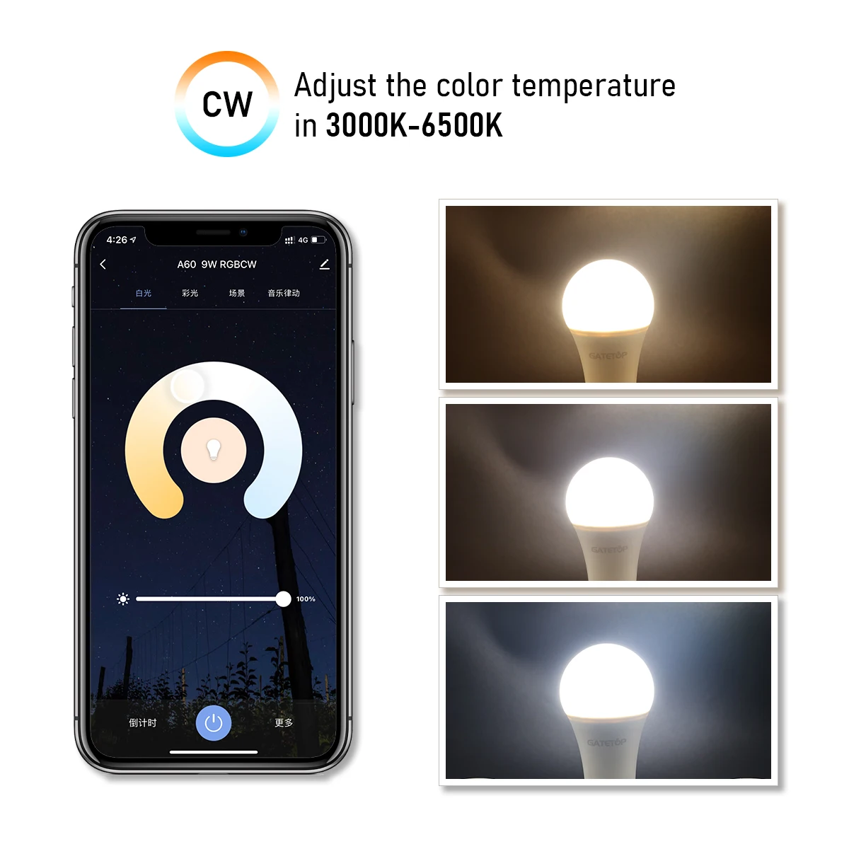 Imagem -02 - Lâmpada Inteligente Led Wifi Refletor Regulável Lâmpada Rgb Trabalhe com Alexa Google Home Gu10 10w 6w E14 B22 E27 110v 220v