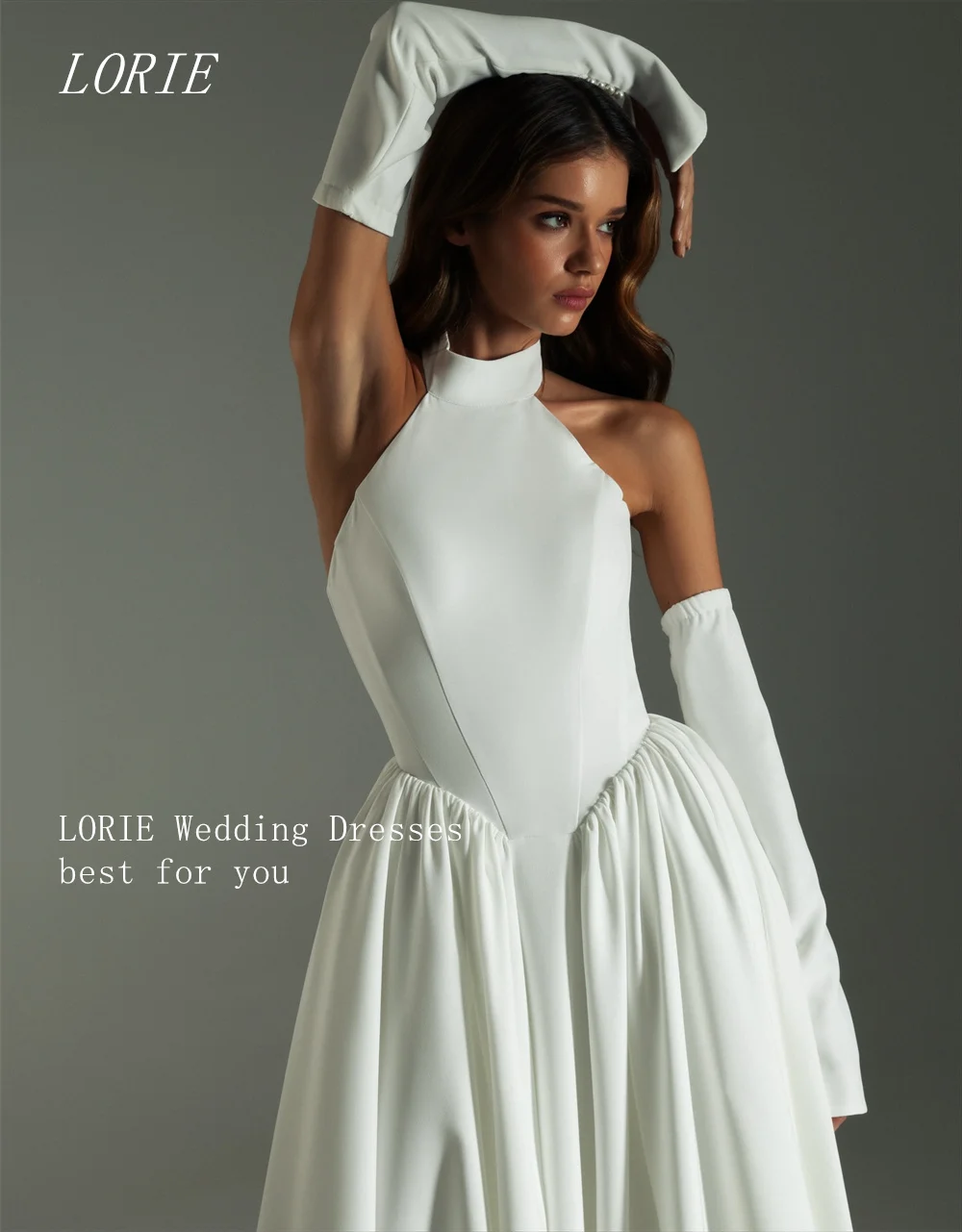 

LORIE Luxury A Line Wedding Dress Simple Halter Bridal Dresses Elegant Temperament Appliques Wedding Gown Customized 2026