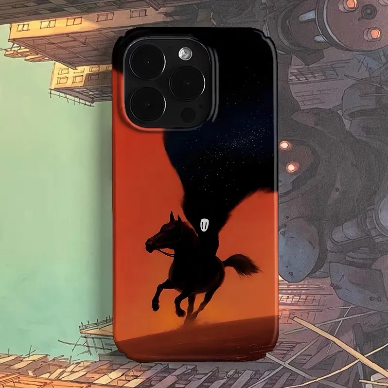 

Red Running Little Black Horse Phone Case for IPHONE 17 Air 16E 15 PROMAX 14 Plus 13 12 MINI 11PRO 16Plus XR Acrylic Phone Cover