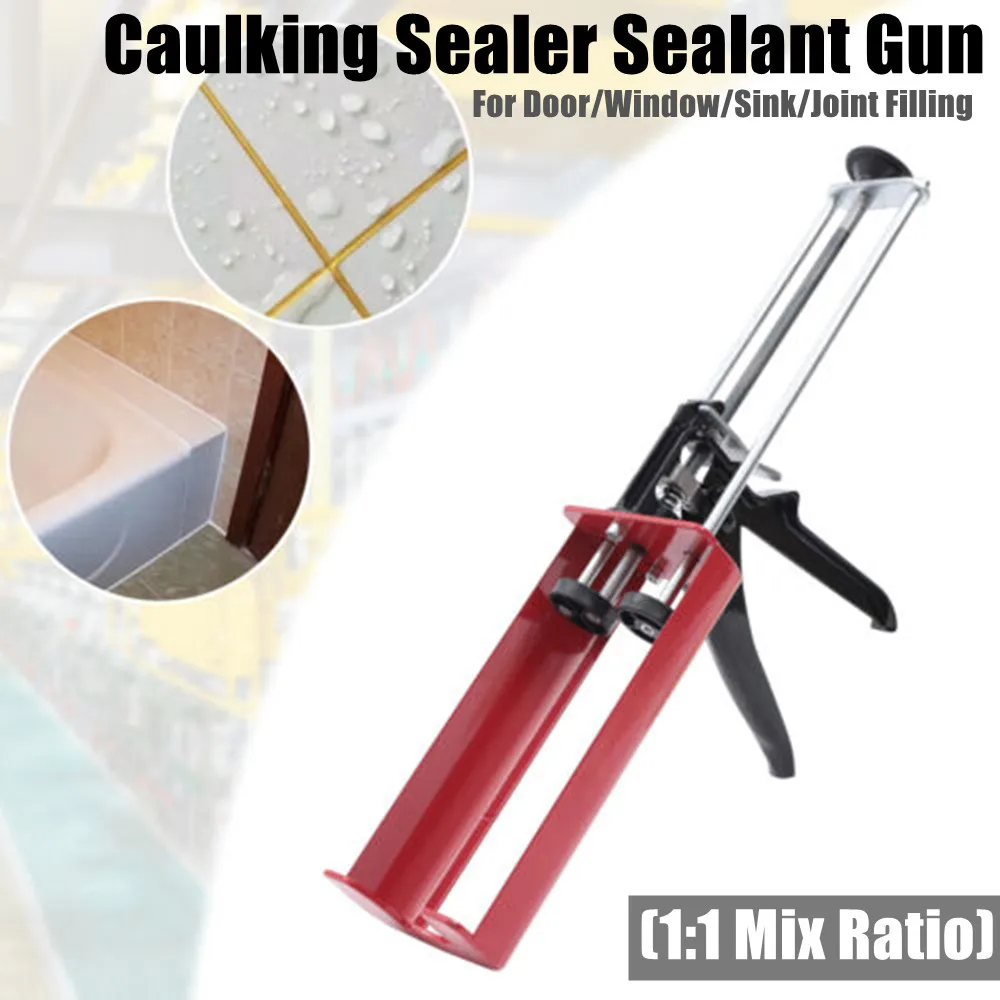 Manual Epoxy Gun (1:1 Mix Ratio) For Panel Bond Caulking Glue Gun Pull-Back Handle Seam Sealant Dual Component Applicator