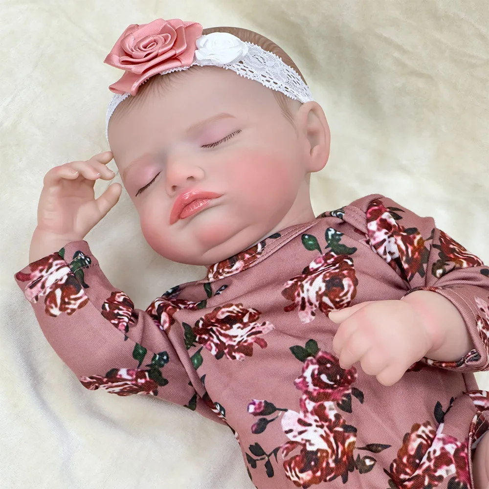 Muñeca Reborn de 20 pulgadas para niña, muñeca realista de vinilo de PVC con bonita expresión realista, pelo pintado a mano y cuerpo poseible, incluye