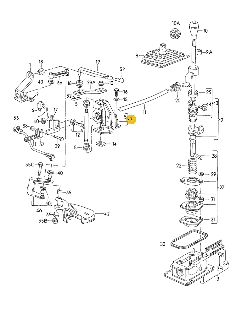 BOICY Bearing Lever Shifter,Bearing Block Gear Shift Linkage Lever 191711083 Fit for VW Golf 2 3 Jetta Nitro 2.8 CRD 3.7 4.0 4WD