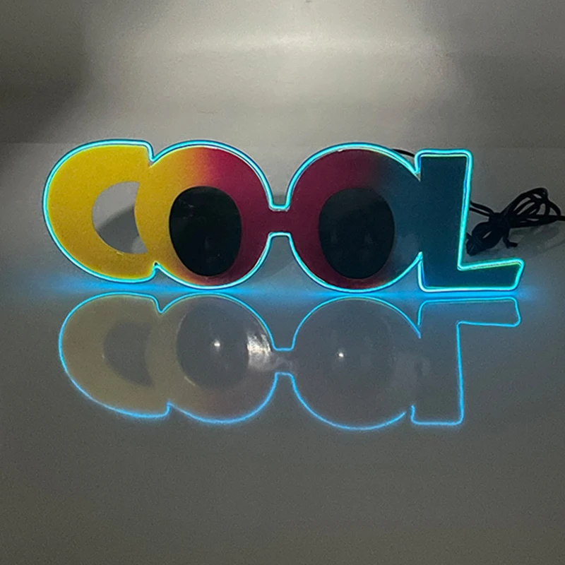 Grappige coole tekenbril jongens meisjes nachtzonnebril neon gloeiende bril cool ogende nieuwigheid hoogwaardige fotografie rekwisieten