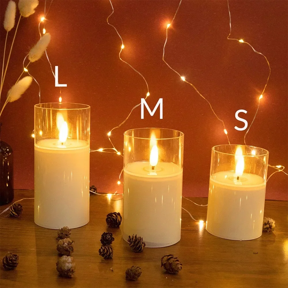 1PCS LED Candle LampFestival Wedding Birthday Party Big Medium Small Cup Model Light Simulation Candlelight Home Decor