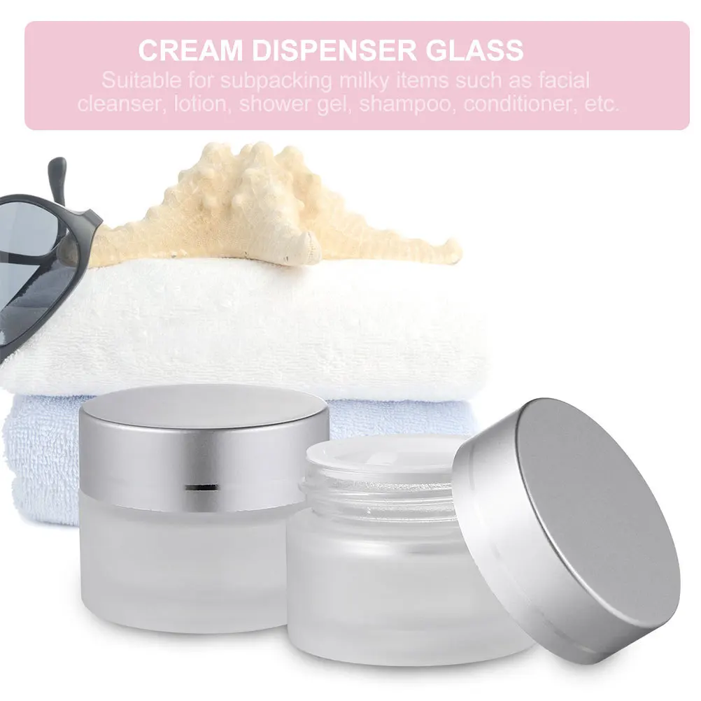 

8Pcs Frosted Glass Cream Jars Airtight Containers Cosmetics Samples Storage Eye Cream Lotion Glass Creams Container