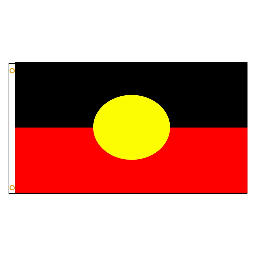 90x150cm Australian Aboriginal Black Yellow Red Flag Banner Home or Outdoor For Decoration