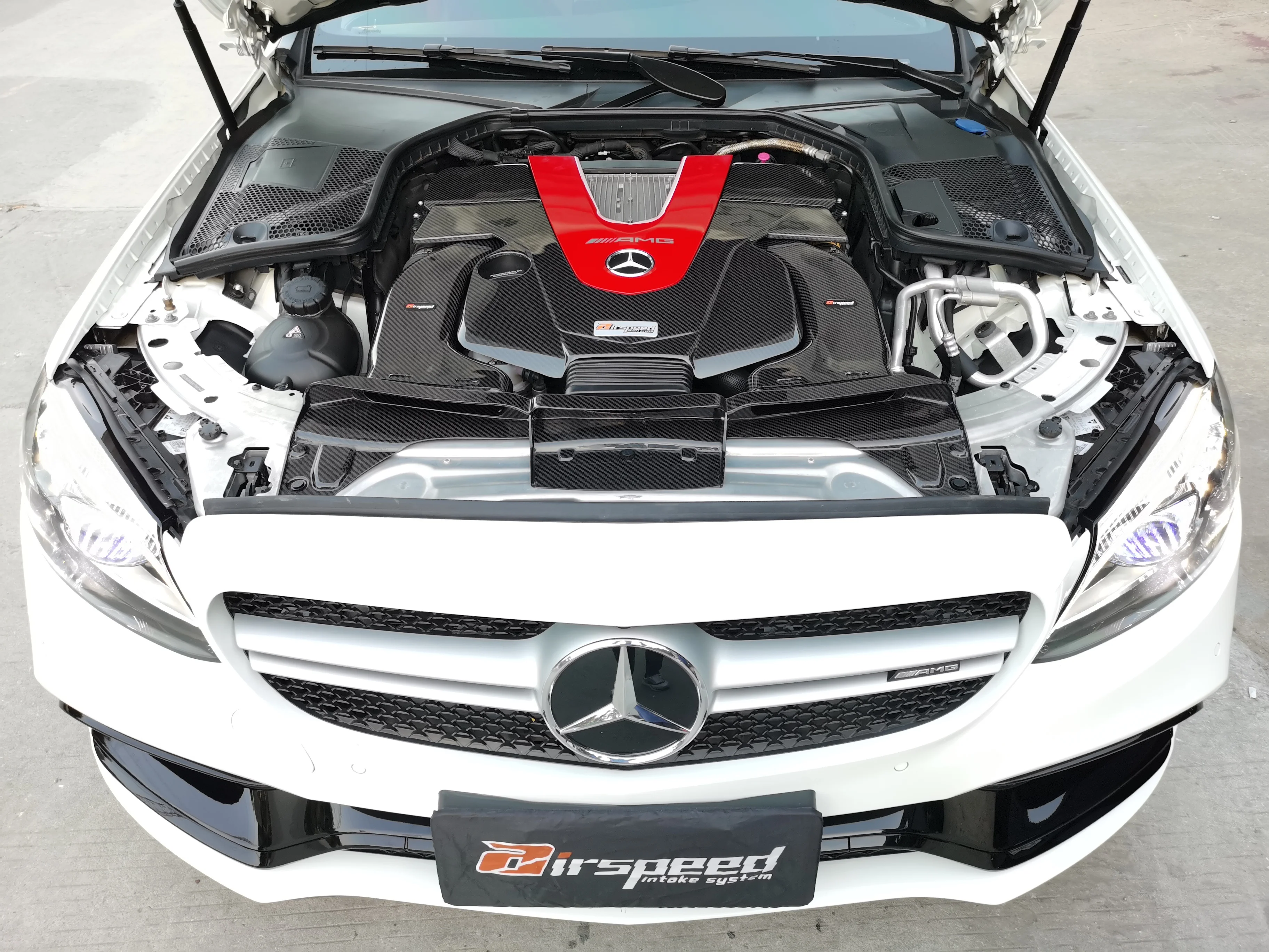 Airspeed Real Car Data Development Dry Carbon Fiber Cold Air Intake System With Air Inlet for     GLC43 3.0T 2020-UP