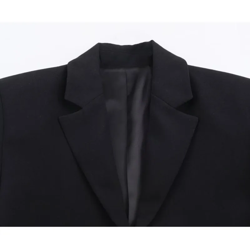 Primavera otoño mujer encaje Blazer vestido Casual solapa cuello manga larga bolsillo mujer vestido moda mujer vestido de fiesta