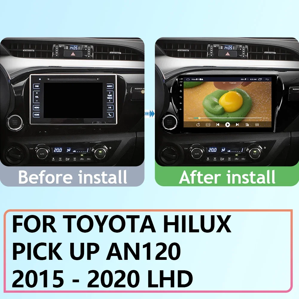 Car Android For Toyota Hilux Pick Up AN120 2015 - 2020 LHD RHD 5G WIFI GPS Navigation Stereo Auto Radio Multimedia No 2din DVD