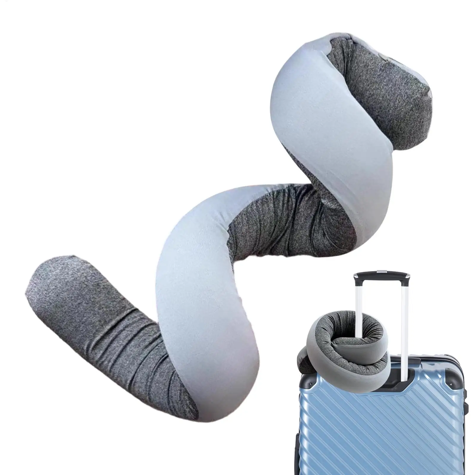 Memory Foam Travel Pillow Adjustable Spiral Wrapping Cushion Headrest Lightweight Neck Support Pillow For Home Office Car Rides