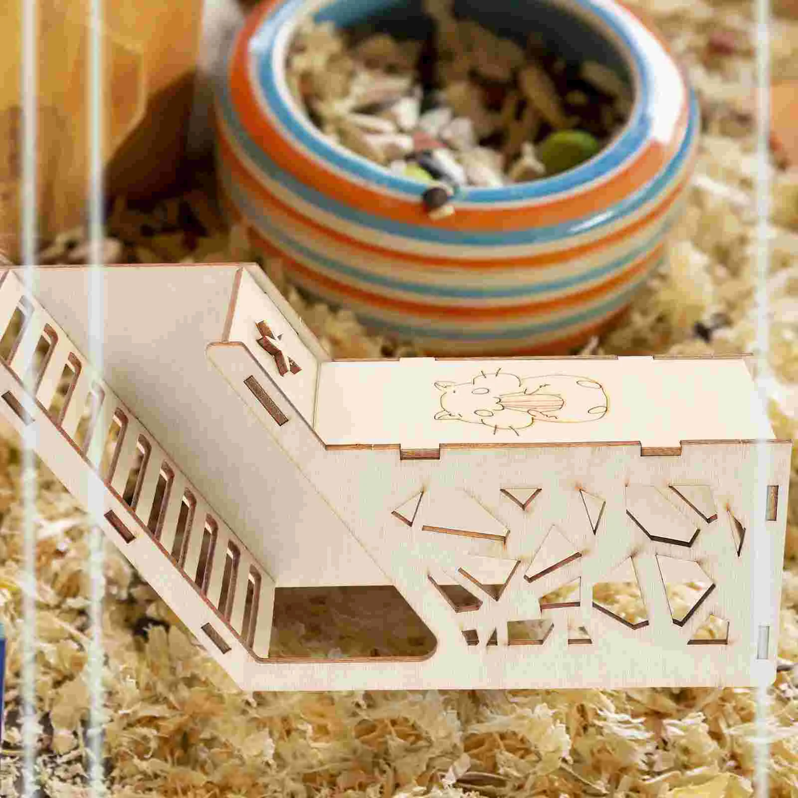 

Hamster Toy Pet Supplies Delicate Hideout Wood House Adorable Rat Small Animal Wooden Guinea Pig Rest Household Squirrel Cage