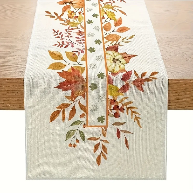 

Autumn Maple Leaf Linen Table Runner for Table Decor Thanksgiving Decoration Fall Plants Kitchen Dining Table Runners Home Decor