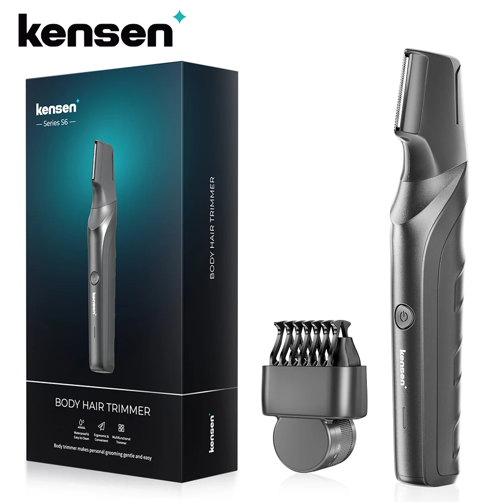 Kensen-Afeitadora eléctrica corporal S6 para hombres, cortadora de pelo, IPX5 resistente al agua, ingle, púbico, con 2 accesorios, barbero