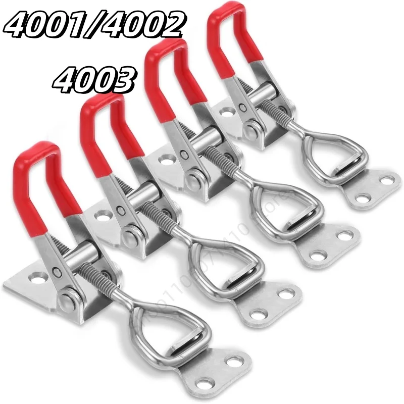 2Pcs Adjustable Toggle Clamp Catch Clasp Iron Galvanized 4001/4002/4003 Quick Release Clamp Anti-Slip Push Pull Toggle Clamp