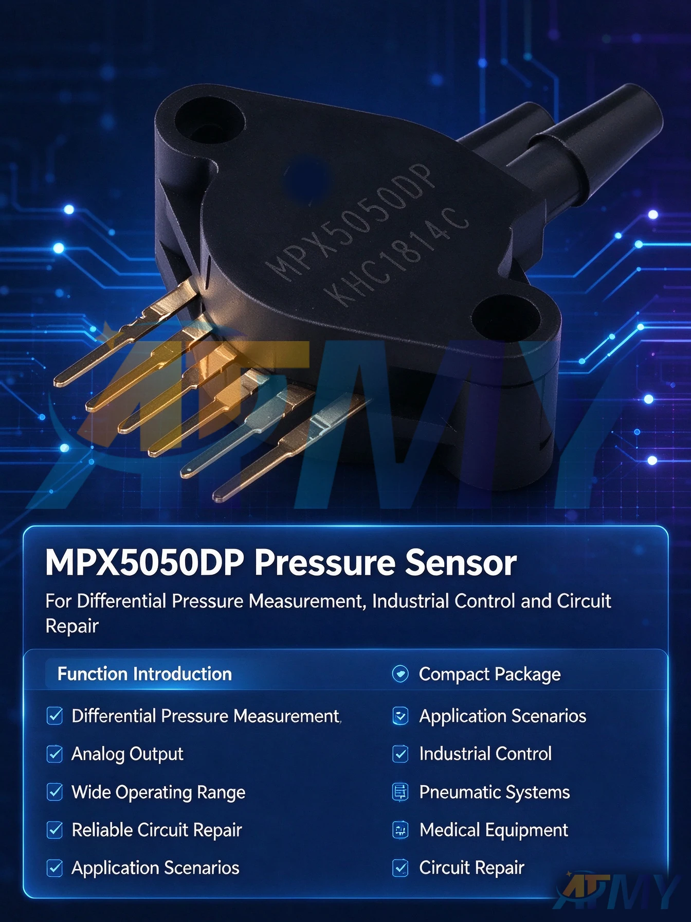 MPX5010DP MPX5050DP MPX5100DP MPX5500DP MPX5050GP Pressure sensor 50Kpa analog voltage 5V