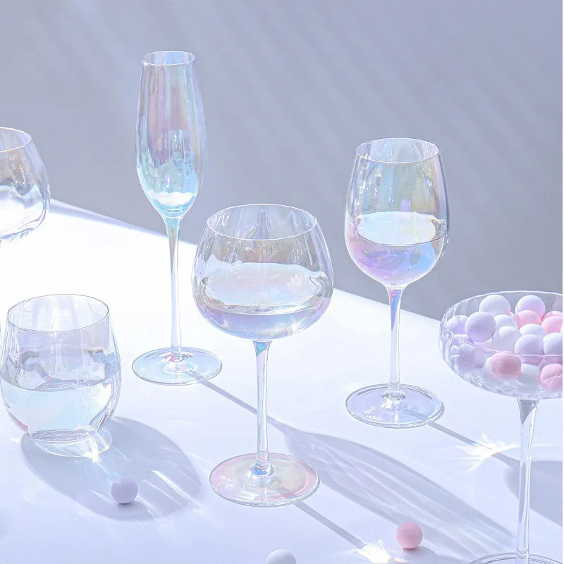 

Glass Set Goblet Colorful Lacer Red Wine Shot Glass Retro Wine Whisky Drinking Cocktail Glasses Barware Household Cups Drinkware