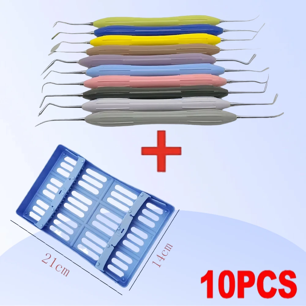 

7/10 шт., набор шпателей для наполнения стоматологической композитной смолы, эстетический ремонтный набор, силиконовая нескользящая ручка с коробкой для стерилизации