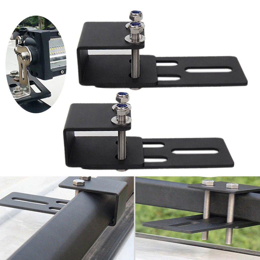 

2PCS Black Adjustable Car Roof Rack LED Work Light Bar Mounting Bracket Multi-purpose Modification Of Off-road SUV Luggage Rack