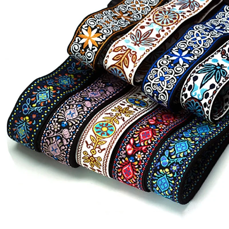 Guitar Embroidery Strap Jacquard Electric Guitar Strap National Style Musical Instrument Strap Guitar Parts