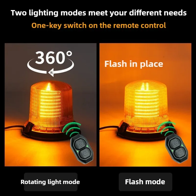 

For Car Truck Emergency LED Strobe Warning Light, Rotating Beacon Flash Signal Lamp for Engineering and Utility Vehicles Parts