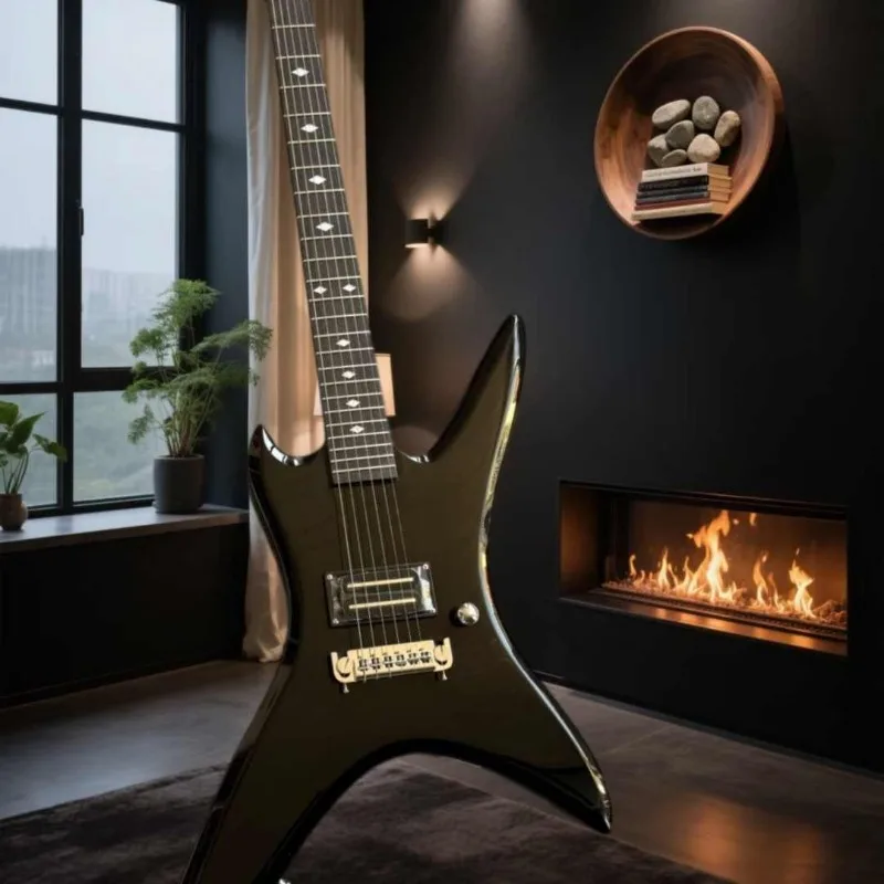 Gloss Black BC Rich Frog Electric Guitar Fixed Bridge High Output Humbucker Aggressive Tone Metal Hardcore Punk Collectible