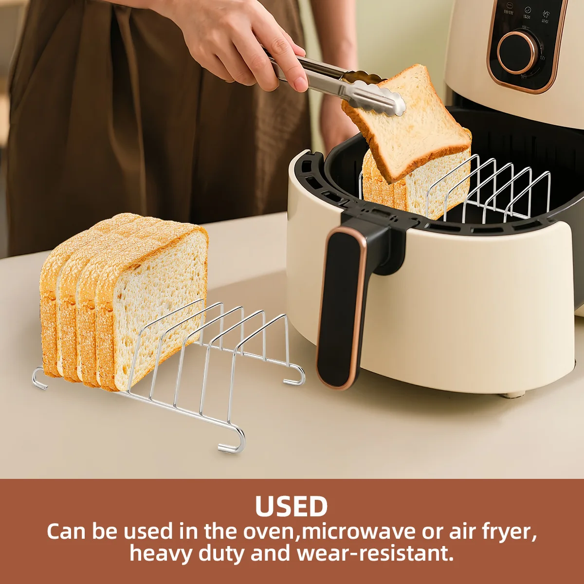 Stainless Steel Toast Overhead Gas Fryer Grill Skewer Accessories Multifunctional Barbecue Grill Electric Fryer Bread Rack