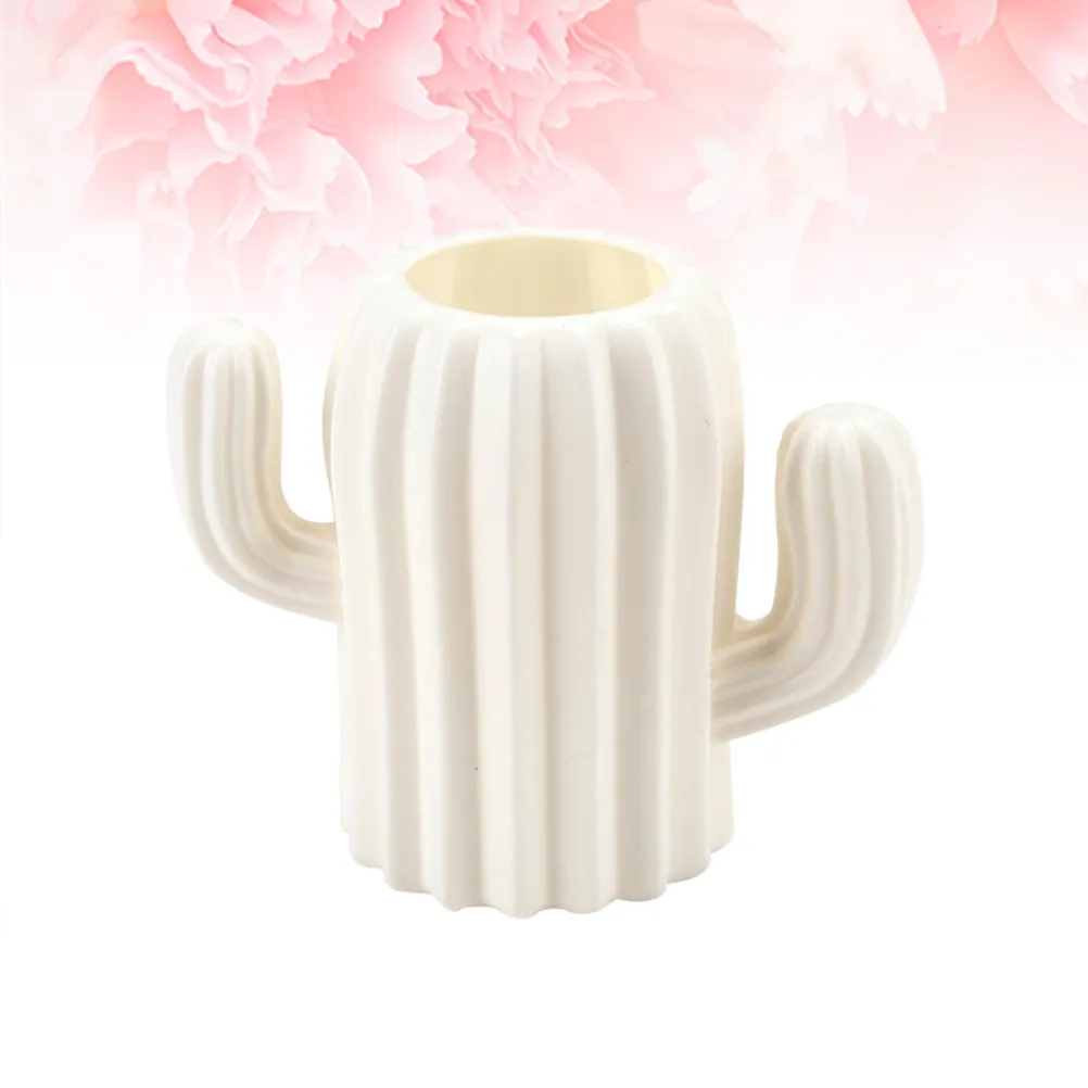 

Resin Cactus Pen Holder for Desk Organization Premium Storage for Pens Pencils Rulers Office School Home Decor Beige