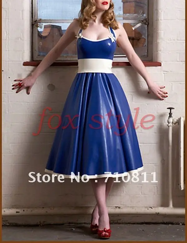 lindo vestido de borracha de látex de duas camadas