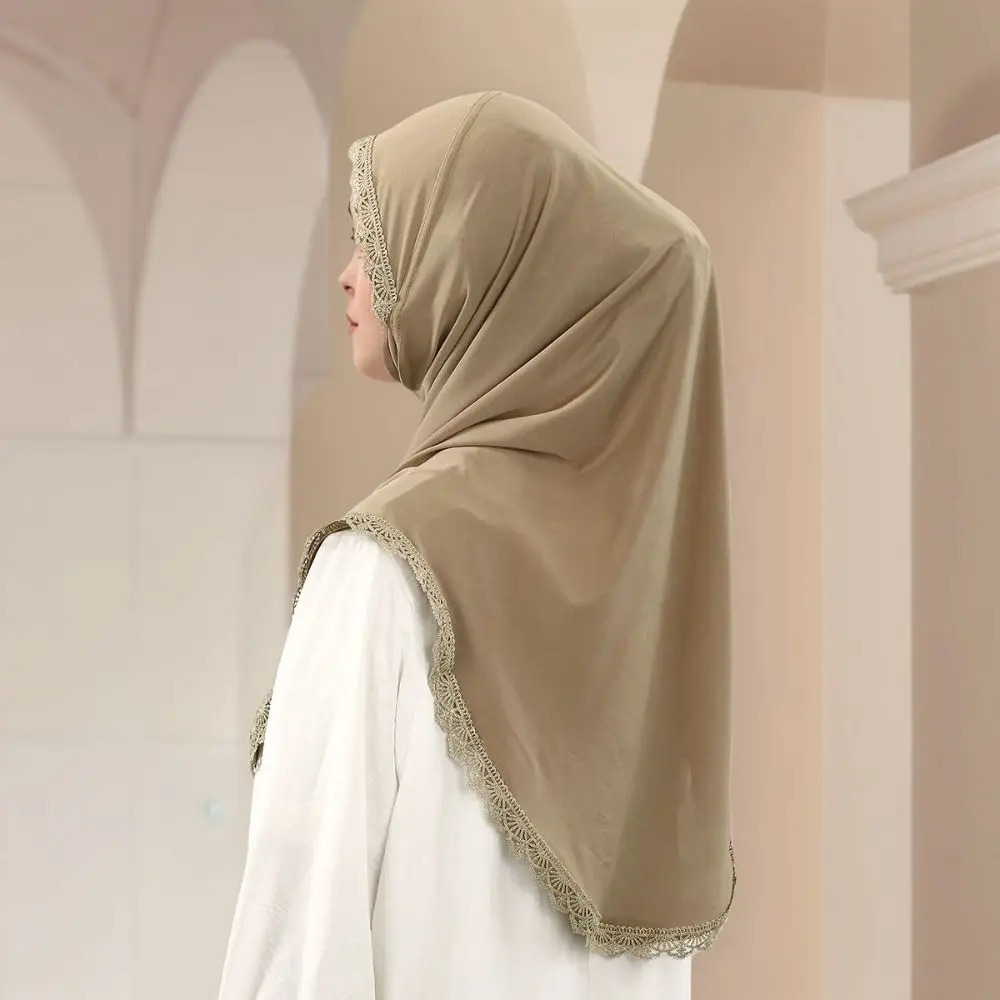 

Elegant Embroidered Lace Ethnic Style Scarf Bandana Long Hijabs Shawl Malaysian Thin Wraps Shawl Female