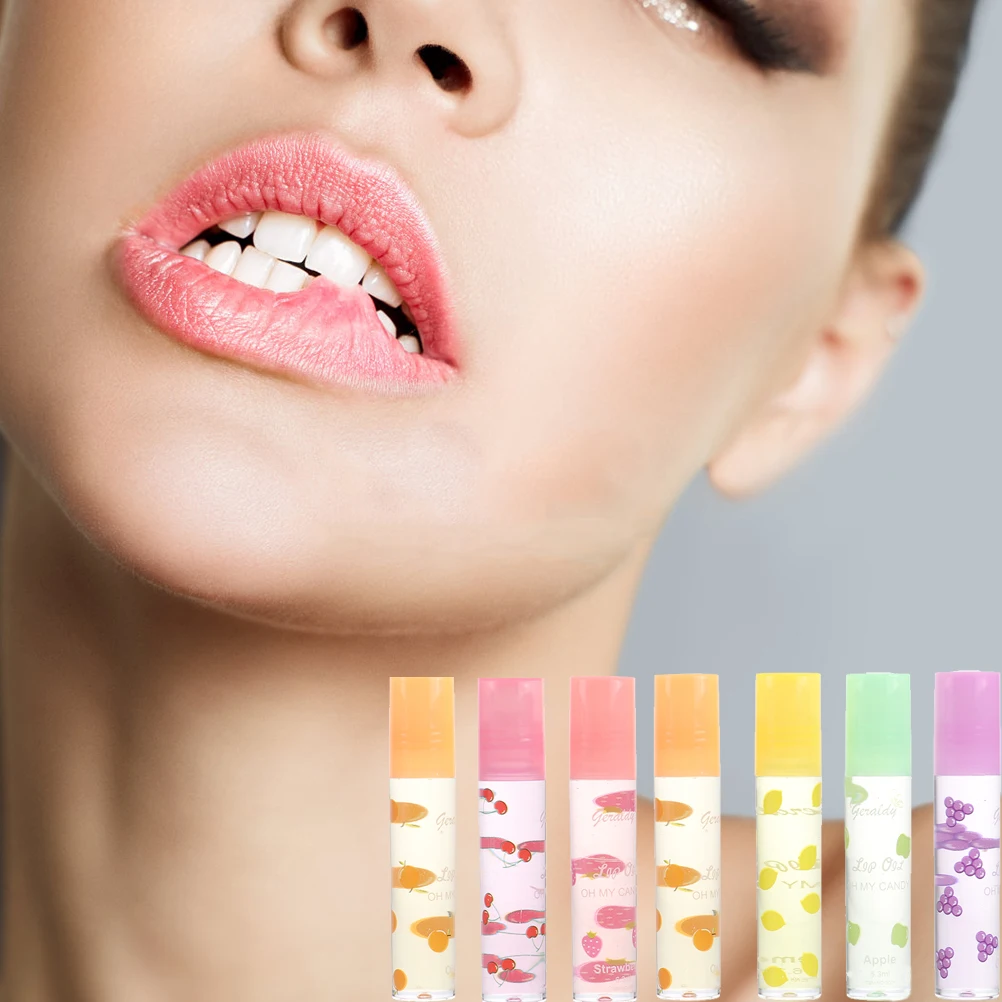 

Transparent Lip Gloss Fruit Flavored Protective Moisturizing Lipstick Natural Liquid Tint Women Practical Gift