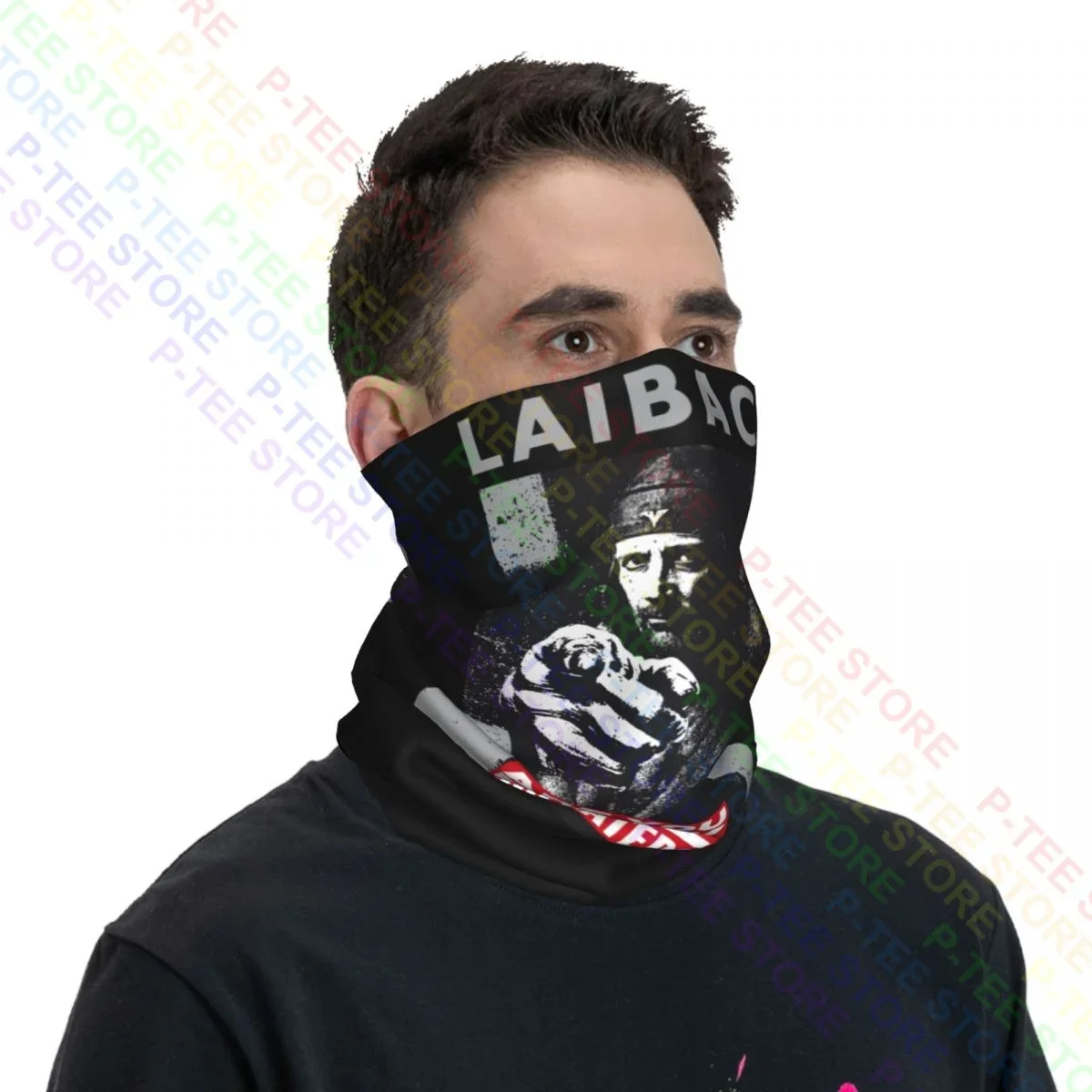 Pescoço Gaiter Bandana Lenço, Máscara Facial Meia Máscara, Libertado Laibach Nsk, Dia da Libertação