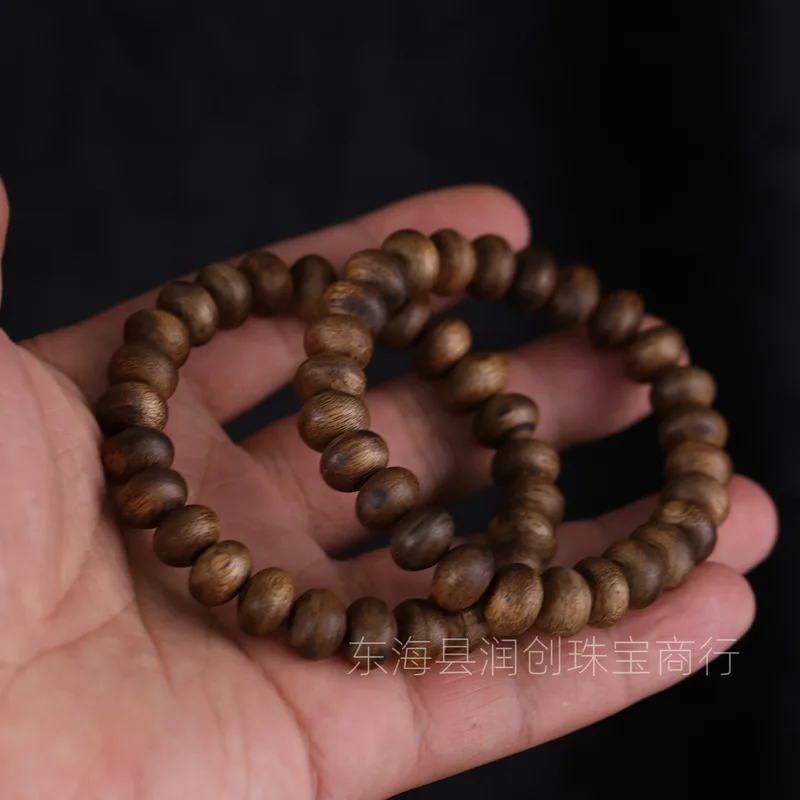 Vietnamese Nha Trang Yingge Green , Unisex Agarwood Buddhist Prayer Bead Bracelet, Ethnic Style Jewelry