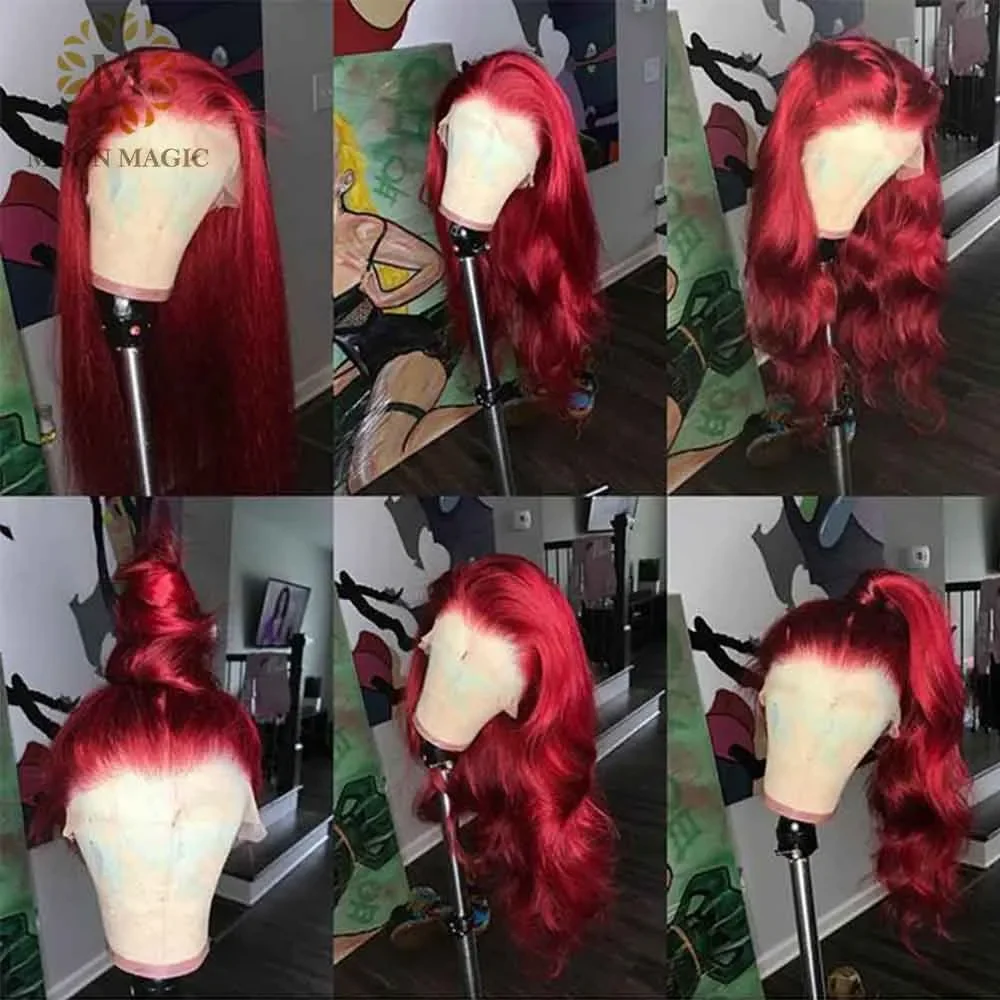 Red Lace Front Human Hair Wigs Red Human Hair Wig 99J 360 Lace Frontal Wig Pre Plucked Full Lace Human Hair Wigs Colored52029870