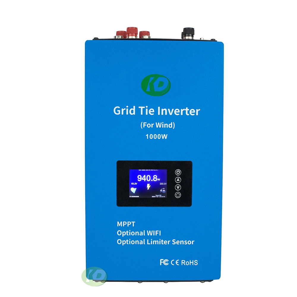 MPPT 2000W 1000W Wind Power On Grid Tie Inverter With Limiter Sensor Pure Sine Wave Inversor For 24V 48V Wind Turbine Generator