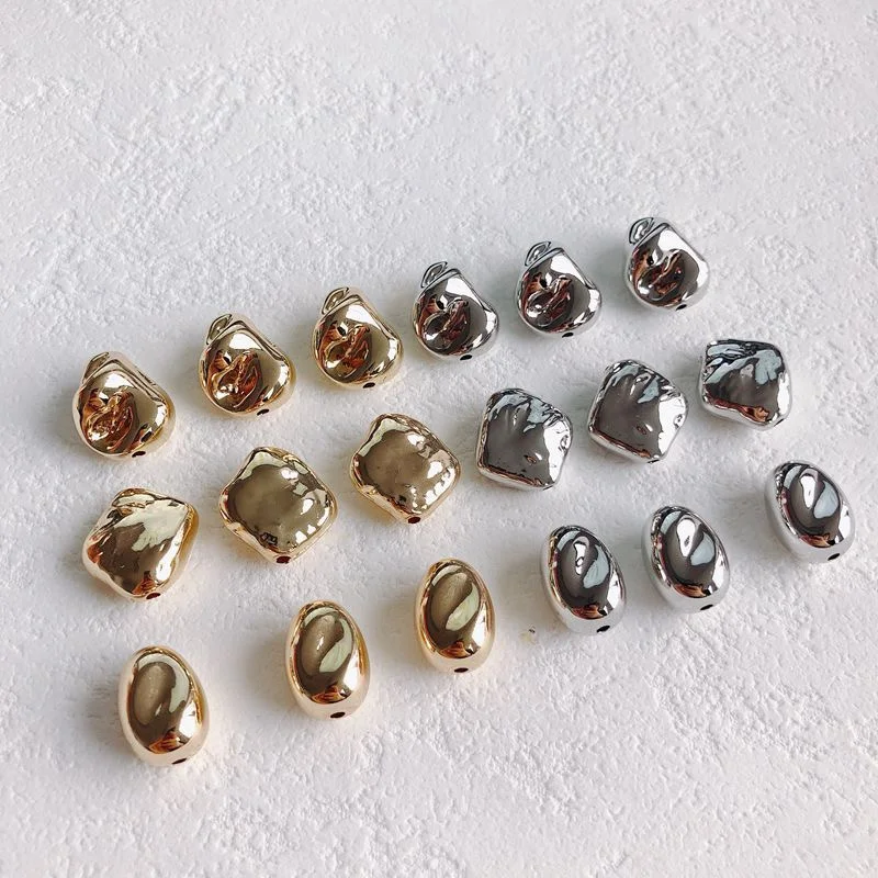 

50 шт./лот, гальванический эффект, геометрия, неправильная форма, акриловые бусины с прямыми отверстиями, ювелирные изделия «сделай сам», аксессуар для браслета для одежды