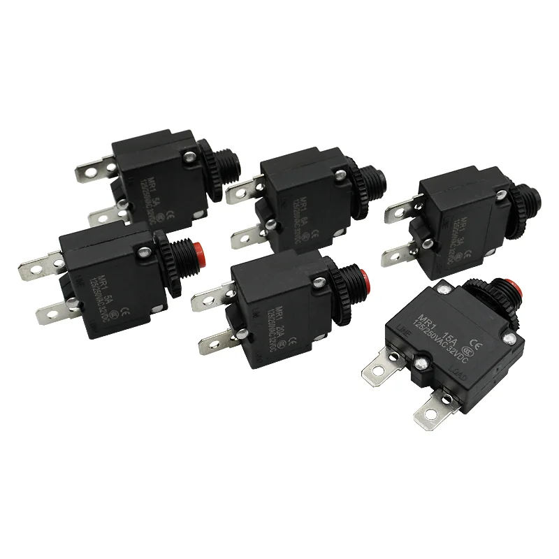 1PCS MR1 Disjoncteur 3A 4A 5A 6A 7A 8A 10A 12A 13A 15A 16A 18A 20A 25A 30A Courant Surcharge Protecteur Thermique Interrupteur Fusible