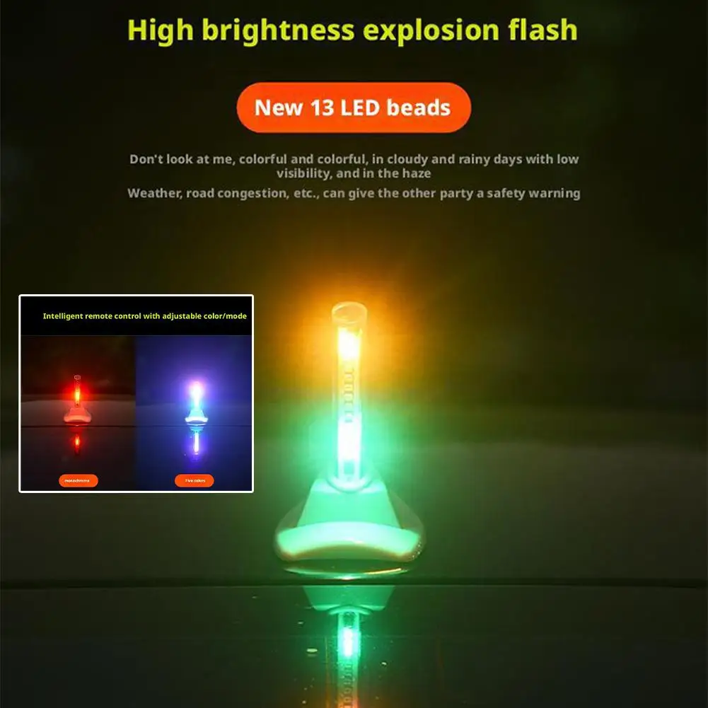 

Автомобильный солнечный плавник акулы с антенной, сигнальные огни, светодиодные сигнальные радиоподсветки, цветные автомобильные аксессуары, свет P2K6